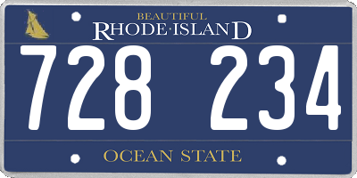 RI license plate 728234