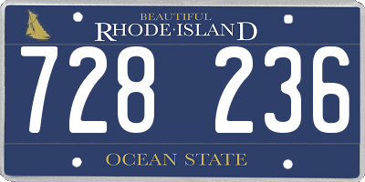 RI license plate 728236
