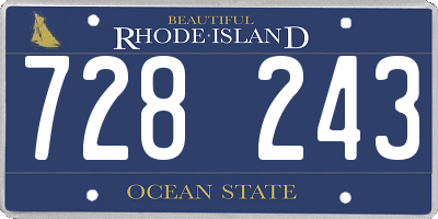 RI license plate 728243
