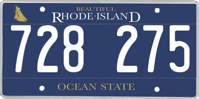 RI license plate 728275