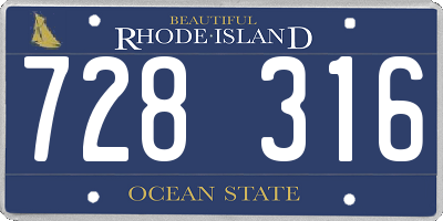 RI license plate 728316