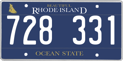 RI license plate 728331