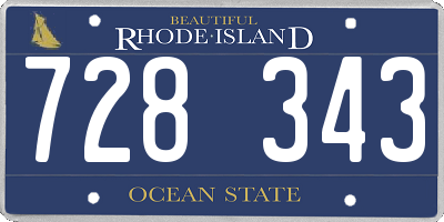 RI license plate 728343