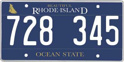 RI license plate 728345