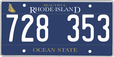 RI license plate 728353