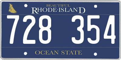 RI license plate 728354
