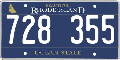 RI license plate 728355