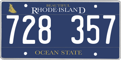 RI license plate 728357