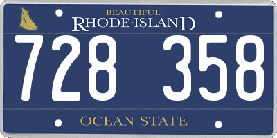 RI license plate 728358