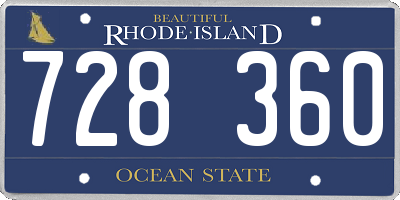 RI license plate 728360