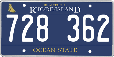 RI license plate 728362