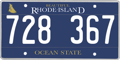 RI license plate 728367