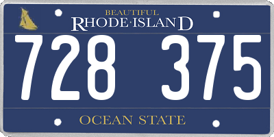 RI license plate 728375
