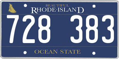 RI license plate 728383