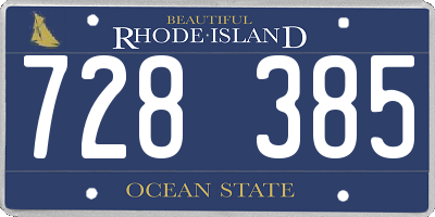RI license plate 728385