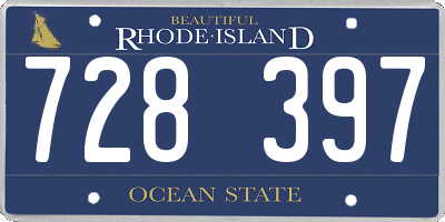 RI license plate 728397