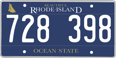 RI license plate 728398