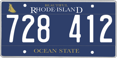 RI license plate 728412