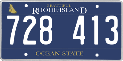 RI license plate 728413