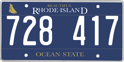 RI license plate 728417