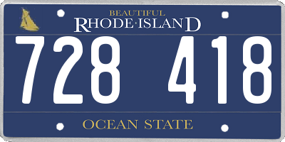 RI license plate 728418