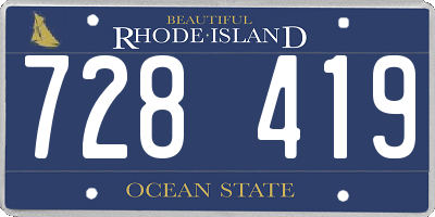 RI license plate 728419