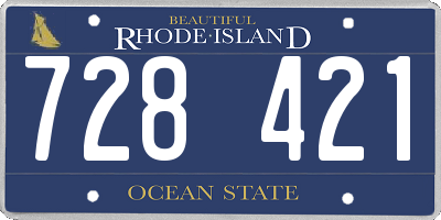 RI license plate 728421