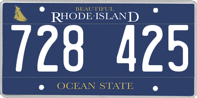RI license plate 728425