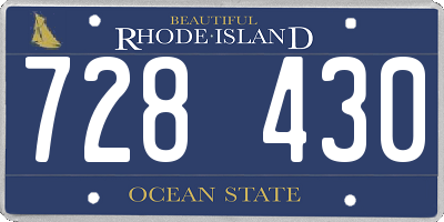 RI license plate 728430