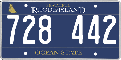 RI license plate 728442