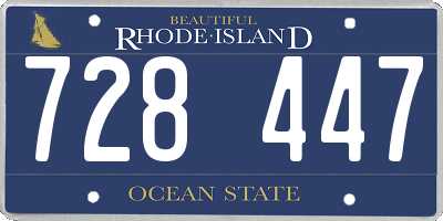 RI license plate 728447
