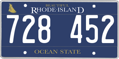 RI license plate 728452