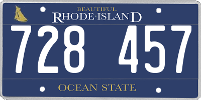 RI license plate 728457