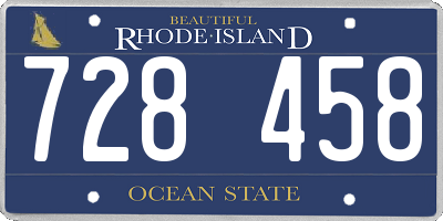 RI license plate 728458