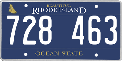 RI license plate 728463