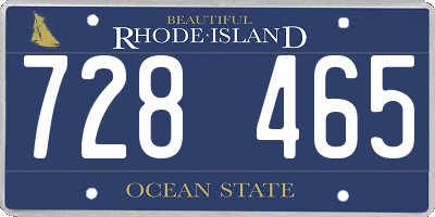 RI license plate 728465