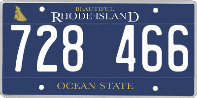 RI license plate 728466