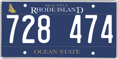 RI license plate 728474