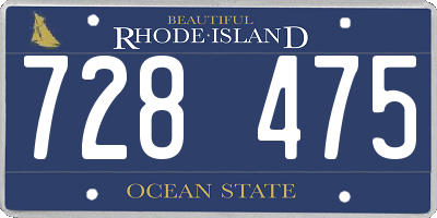 RI license plate 728475