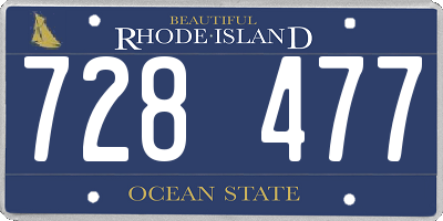 RI license plate 728477