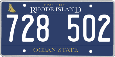 RI license plate 728502