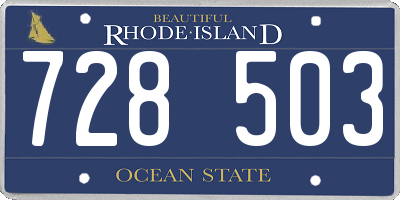 RI license plate 728503