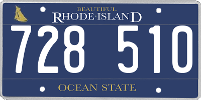 RI license plate 728510