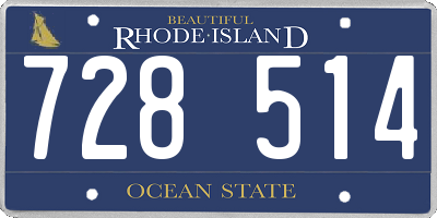 RI license plate 728514