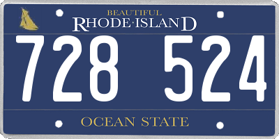 RI license plate 728524