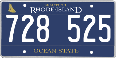 RI license plate 728525