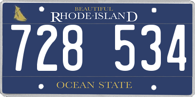 RI license plate 728534