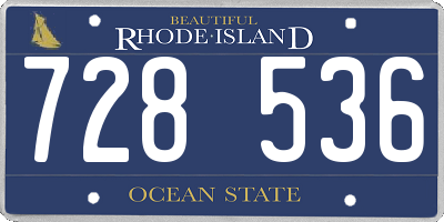 RI license plate 728536