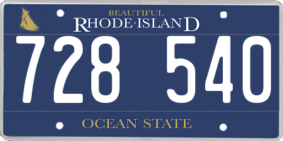 RI license plate 728540