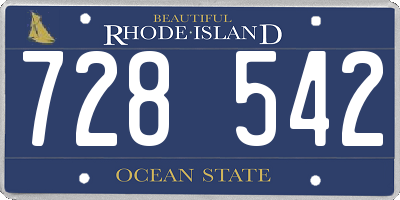 RI license plate 728542